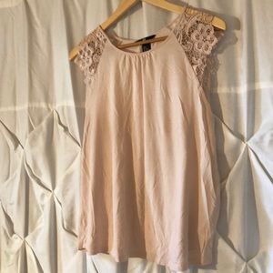 H&M Blouse with Lace cap sleeves